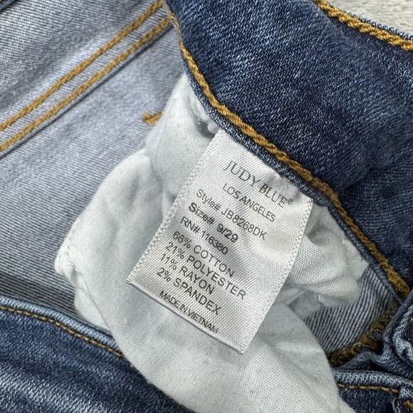 Judy Blue Jeans Womens 9/29 Blue Skinny Fit Stretch Medium Wash Denim Distressed - Picture 7 of 12
